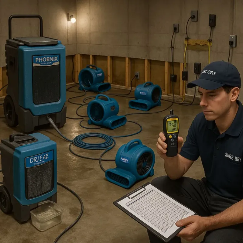 Structural Drying and Dehumidification process in Devon, PA